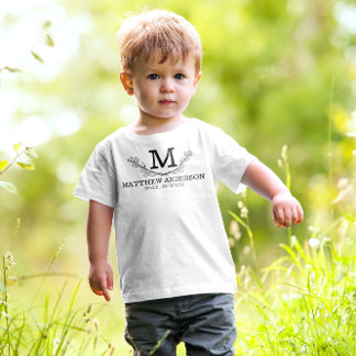 Personlig svartvit Namn-monogramålder T Shirt