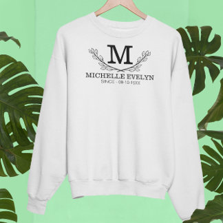 Personlig svartvit Namn-monogramålder T Shirt