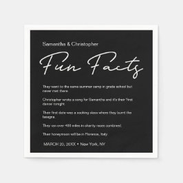 Personlig Svartvit roligt, faktalista Bröllop Pappersservett