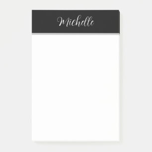 Personlig Svartvitt Post-it Block