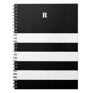 Personlig Svartvitt stripe Anteckningsbok