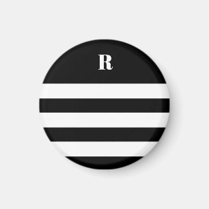 Personlig Svartvitt stripe Magnet