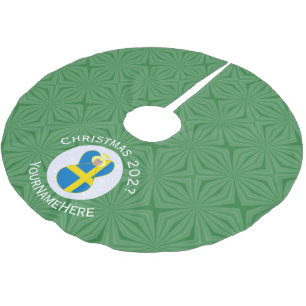 Personlig svensk ängel julflagga  julgransmatta borstad polyester