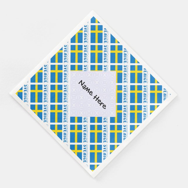 Personlig Sverige Flagga Klinker Pappersservett (Hörn)