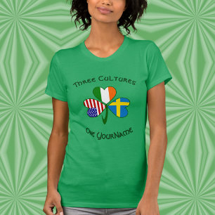 Personlig Sverige Irland USA Shamrock Kvinnor T Shirt