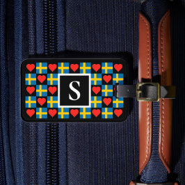 Personlig Sveriges Flagga Anpassningsbar Brev Bagagebricka