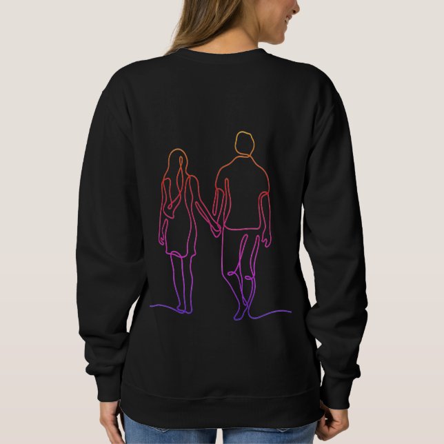 Personlig sweatshirt för par t shirt (Baksida)