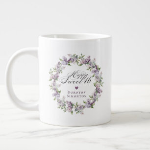Personlig Sweet 16 Birthday Gift Lila Lilac Jumbo Mugg