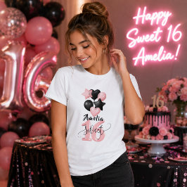 Personlig Sweet 16 Födelsedags Tjej T-Shirt