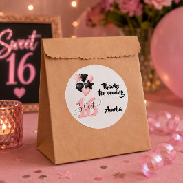 Personlig Sweet 16 födelsedagsdekal Fyrkantigt Klistermärke