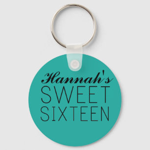 Personlig Sweet 16 Keychain Favor/Gift Nyckelring