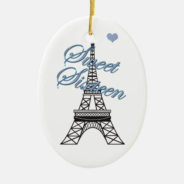 Personlig Sweet 16 Paris Eiffel Torn Ornament (Framsidan)