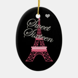 Personlig Sweet 16 Paris Eiffel Torn Ornament
