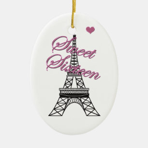 Personlig Sweet 16 Paris Eiffel Torn Ornament