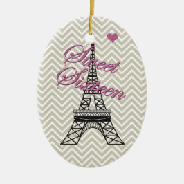 Personlig Sweet 16 Paris Eiffel Torn Ornament