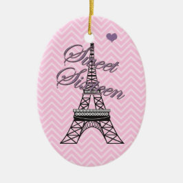 Personlig Sweet 16 Paris Eiffel Torn Ornament