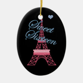 Personlig Sweet 16 Paris Eiffel Torn Ornament