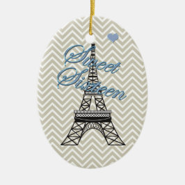 Personlig Sweet 16 Paris Eiffel Torn Ornament