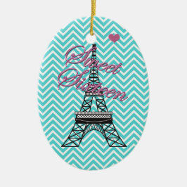 Personlig Sweet 16 Paris Eiffel Torn Ornament