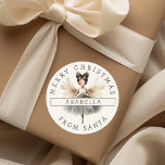 Personlig Sweet Ballerina julklapp Runt Klistermärke<br><div class="desc">Förtjusa dina barn i julklapp med personliger från tomten! De här klistermärkena har en vit,  vattenfärgad Ballerina och gör dina barns helgdag sanna. Gör säsongen ännu ljusare med anpassningsbarnas klistermärken som bär ditt barns namn!</div>