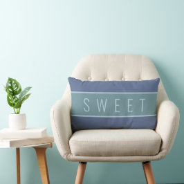 Personlig ’SWEET’ Blue och Grått Lumbar Pillow Lumbarkudde