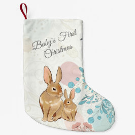 Personlig Sweet Bunnies Baby 1st jul Liten Julstrumpa