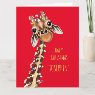 Personlig SWEET GIRAFFE-julkort Kort