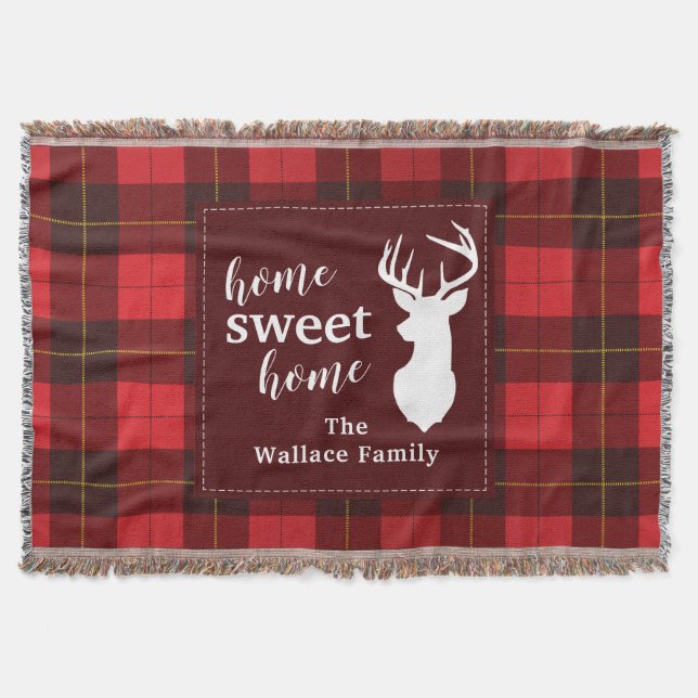 Personlig Sweet Home Tartan Klan Wallace Play Filt (Framsidan)