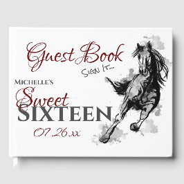 Personlig Sweet sixteen Galloping Horse Gästböcker