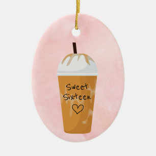 Personlig Sweet sixteen Iced Coffee-jul Julgransprydnad Keramik