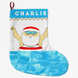 Personlig Swimmer Large Jul Stock Stor Julstrumpa