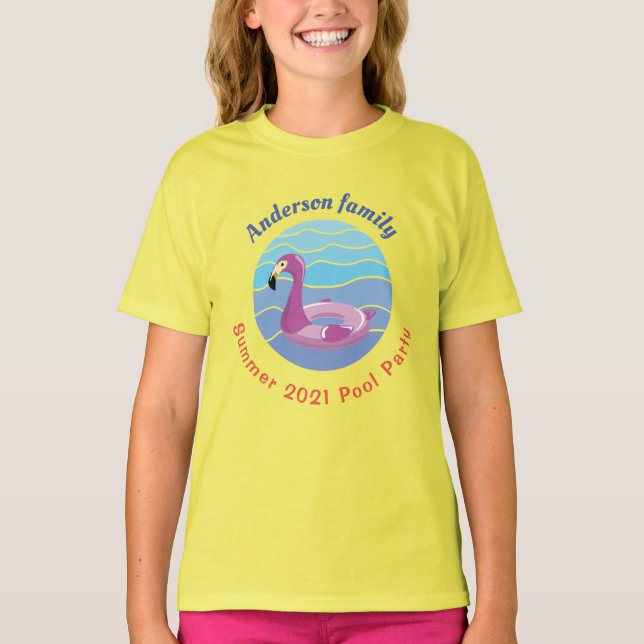 Personlig Swimming bassäng Party T-Shirt (Framsida)