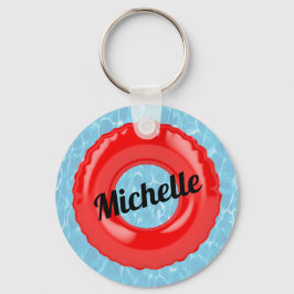 Personlig Swimming Bassäng Red Tube Nyckelring