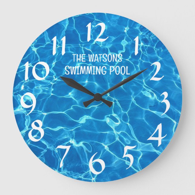 Personlig Swimming Bassäng Vatten Stor Klocka (Framsida)