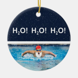 Personlig Swimming Helgdag Gift Ceramic Ornamen Julgransprydnad Keramik