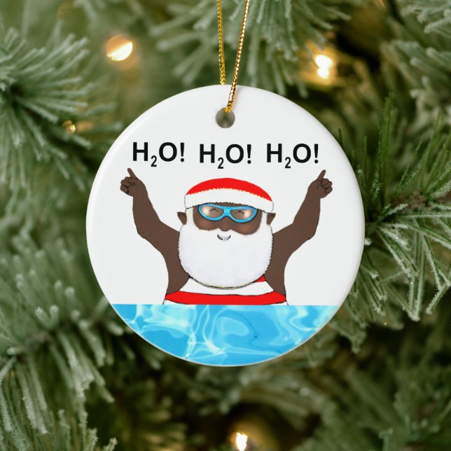 Personlig Swimming Helgdag Gift Julgransprydnad Keramik (Träd)