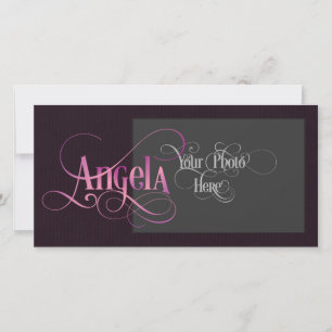 Personlig Swirly Script Angela Rosa på Lila