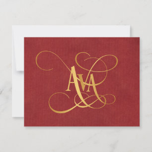 Personlig Swirly Script Ava Guld på Red Inbjudningar