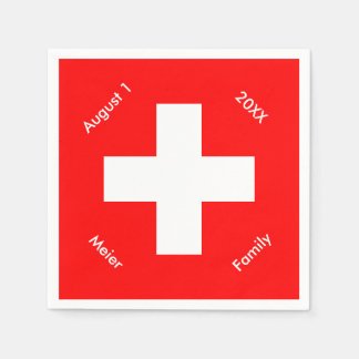 Personlig Swiss Flagga Anpassningsbar Schweiz Pappersservett