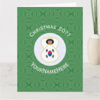 Personlig sydkoreansk ängel julflagga