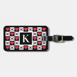 Personlig Sydkoreas Flagga Brev vid Anpassningsbar Bagagebricka