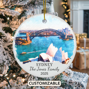 Personlig Sydney Ornament, Australien Gift Julgransprydnad Keramik
