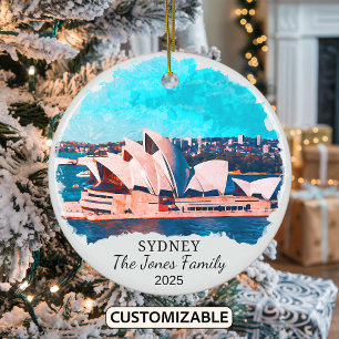 Personlig Sydney Ornament, Australien Julgransprydnad Keramik