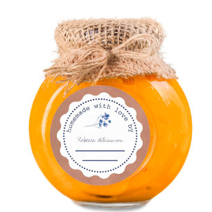 Personlig Sylt Canning Homemade med kärlek Runt Klistermärke