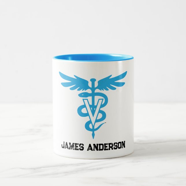 Personlig Symbol för veterinärmedicinska läkemedel Två-Tonad Mugg (Center)