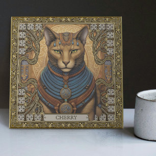 Personlig Symmetrisk harmoni Kat Spirit Animal Kakelplatta