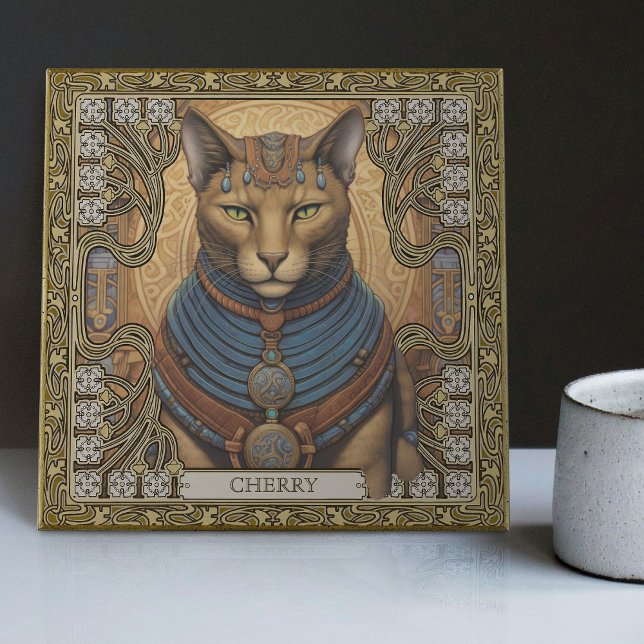 Personlig Symmetrisk harmoni Kat Spirit Animal Kakelplatta (Skapare uppladdad)
