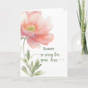 Personlig Sympati Kondoleans Vattenfärg Blomma Kort