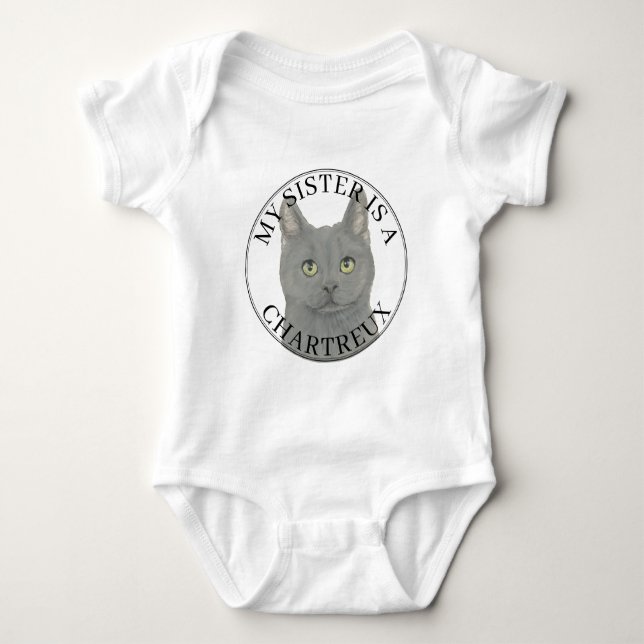 Personlig syster Chartreux Katt T Shirt (Framsida)