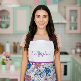 Personlig syster namn vattenfärgskök för blommigt